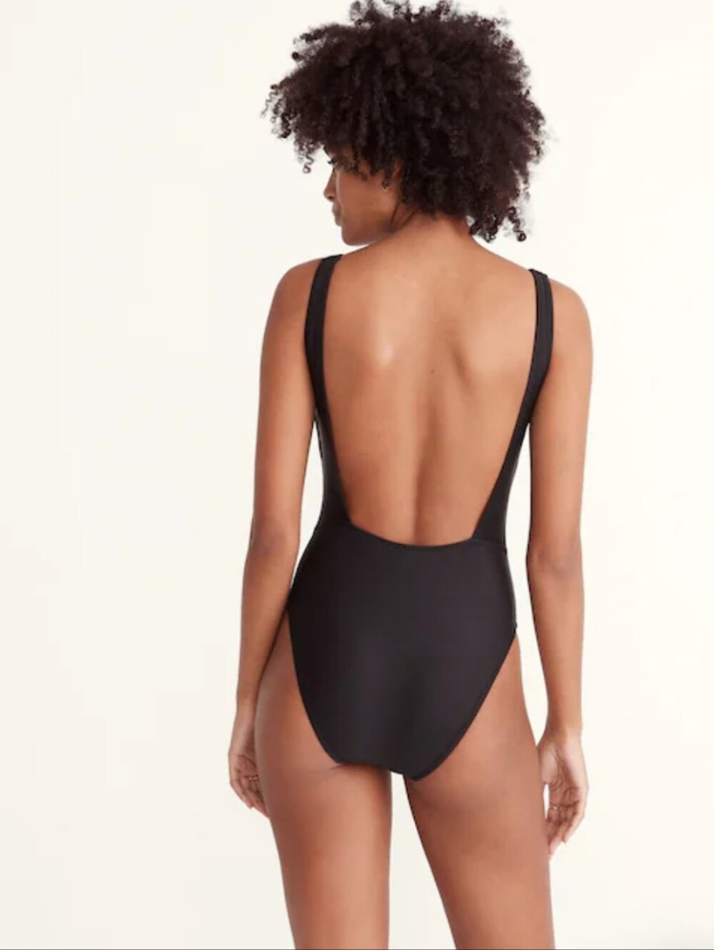 Madewell Second Wave V Neck Tank One-Piece Swimsuit - Black L